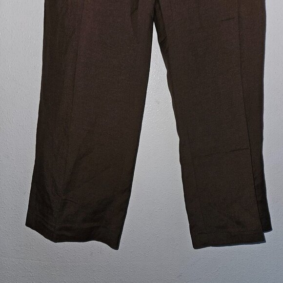 NWT Le Suit Petite Brown 3-Pc Outfit Jacket Pants Scarf 6P Career Retail $200 - Picture 15 of 16